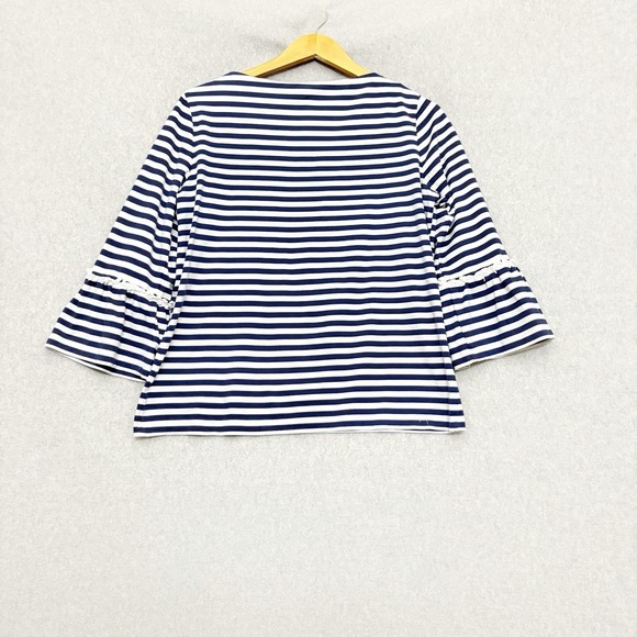 J. McLaughlin Catalina Cloth Nautical Striped Top Sz. L Stretch Vacation Preppy - Picture 2 of 6